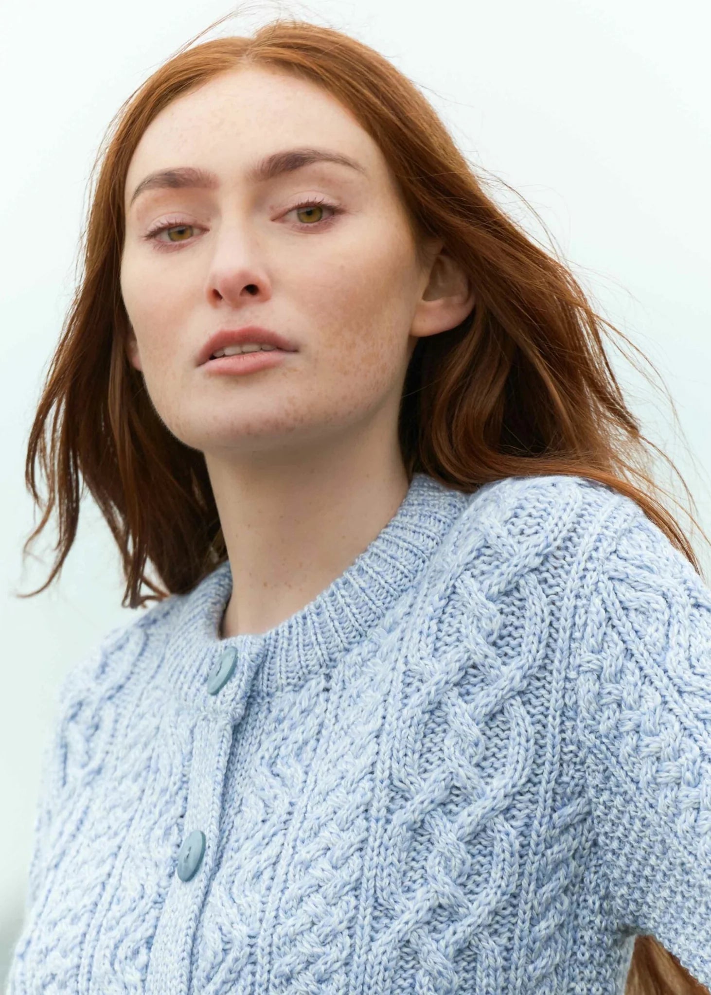 Aran Short Button Cardigan