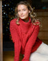 Aran Cable Knit Side Zip Jacket | Red