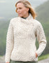 Aran Irish Cable Knit Side Zip Jacket | Natural