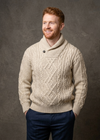 Aran Merino Wool Shawl Neck Sweater | Parsnip