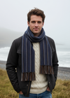 Mucros Alpaca Scarf | Navy Blue Brown