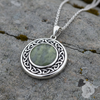 Round Connemara Sterling Silver Marble Celtic Pendant