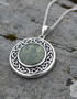 Round Connemara Sterling Silver Marble Celtic Pendant