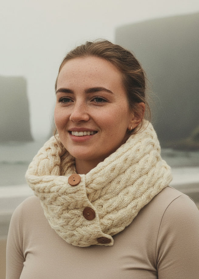 Aran Buttoned Snood