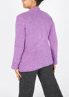 Horseshoe V Neck Aran Sweater | Orchid