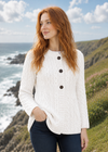 Merino Wool Ladies Aran Cardigan | Natural
