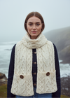 aran pocket scarf natural