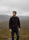 Men's Traditional Aran Merino Wool Sweater | Velvet Plue