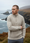 Fisherman Rib 1/2 Zip Merino Sweater | Camel