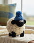 Erin Knitwear Knitted Sheep | Blue Bobble Hat - Medium