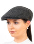 Pure Wool Aran Cap | Charcoal Herringbone