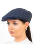 Marineblaue Aran-Mütze aus reiner Wolle | Traditionelle irische Strick-Baseballkappe