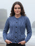 Ladies Aran Cardigan | Denim