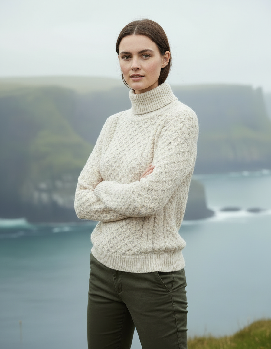 Arms crossed standing - white sweater