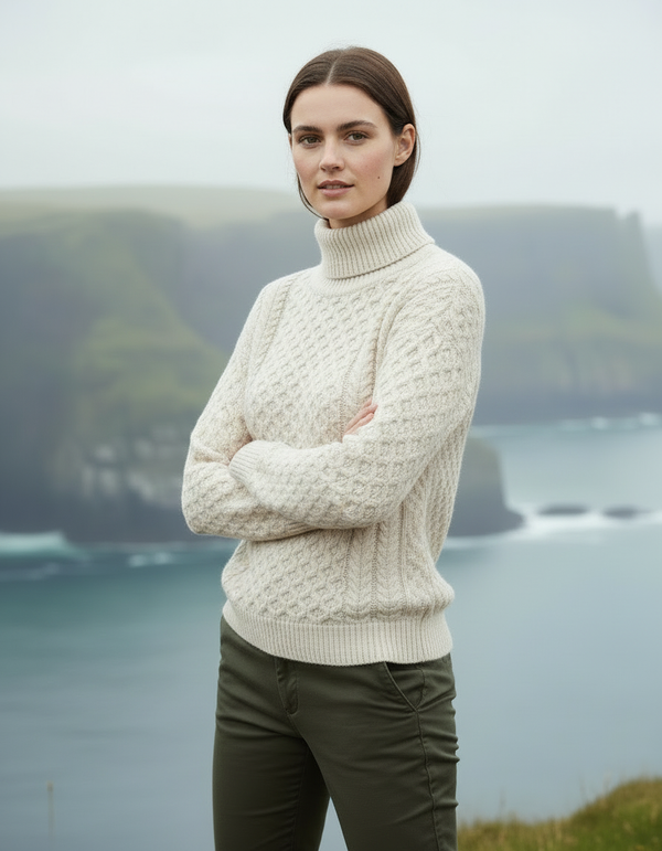 Arms crossed standing - white sweater