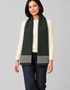 Écharpe en laine mérinos au design celtique Aran | Vert kaki