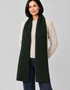 Aran Merino Wool Honeycomb Scarf | Army Green