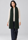 Army Green honeycomb scarf, stepping studio pose