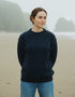 Unisex Aran Wool Sweater | Navy/Green Mix