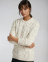 Unisex Aran Wool Sweater | Flecked Cream
