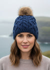 ink blue aran hat
