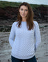 Aran Crew Neck Supersoft Sweater Blue Sail - Clearance