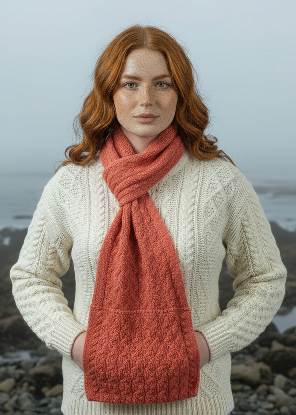 Pull Through Aran Merino Wool Scarf