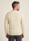 Mens Traditional Aran Sweater | Flecked Oatmeal 