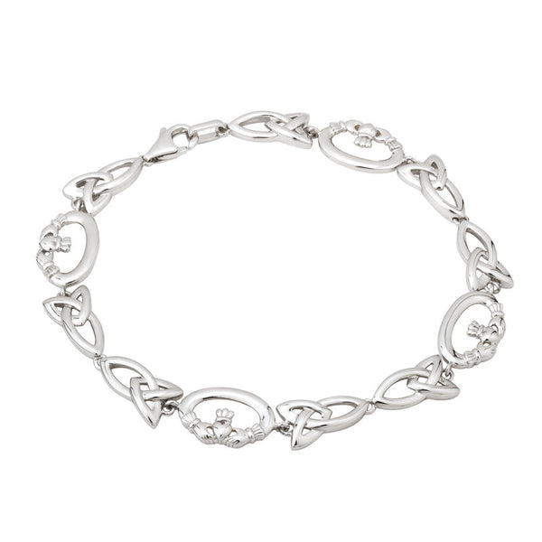Sterling Silver Claddagh Trinity Knot Bracelet