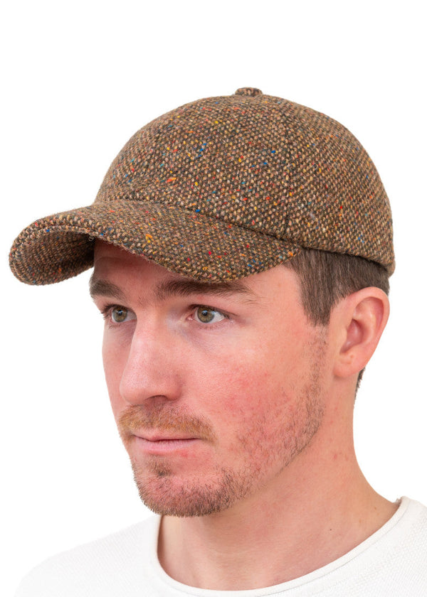 Irish Tweed Baseball Cap - Brown Salt & Pepper | 100% Kerry Wool