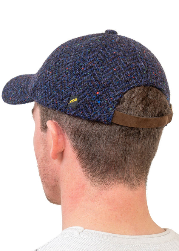 Irish Tweed Baseball Cap | Navy Herringbone