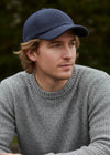 Irish Tweed Baseball Cap - Navy Herringbone | Hatman of Ireland