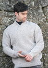 Aran Crafts Men's V-Neck Rib Sweater - Skiddaw