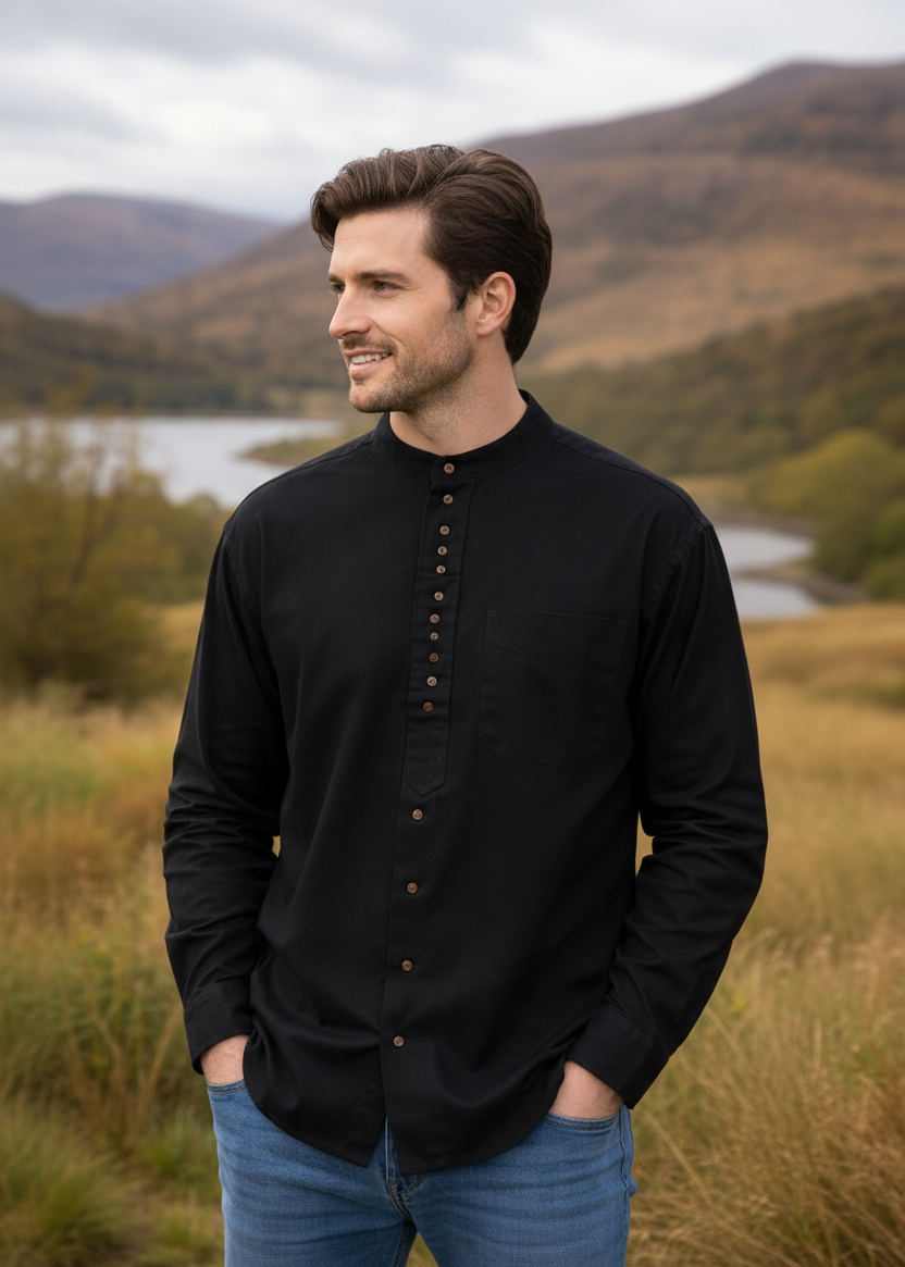 Civilian Men's Grandfather Shirt | Black