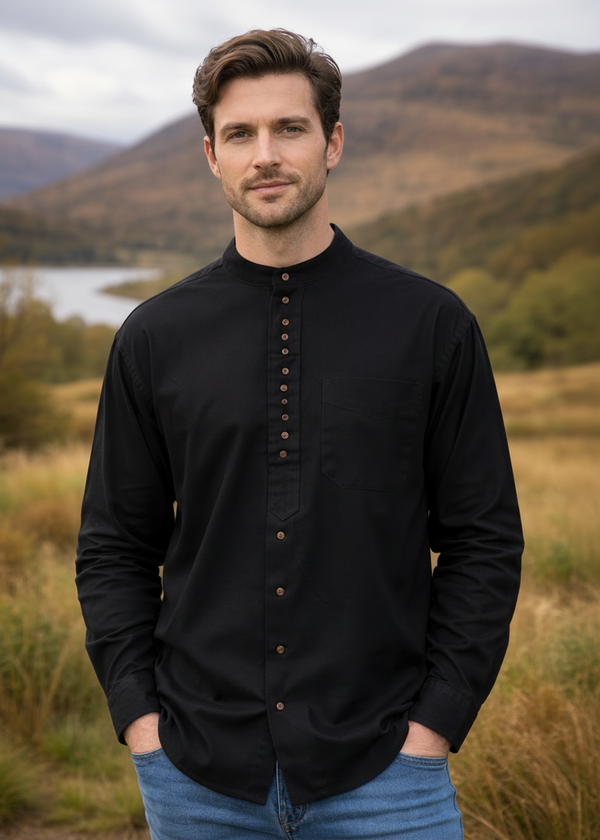 Civilian Men's Grandfather Shirt | Black