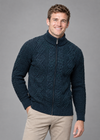 Blackwatch cardigan, hand-in-pocket pose