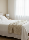 Aran Diamond Supersoft Merino Wool Blanket | Natural