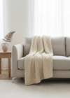 Aran Diamond Supersoft Merino Wool Blanket | Natural