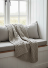 Aran Diamond Supersoft Merino Wool Blanket | Oatmeal 