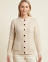 Aran Merino Wool Cable Knit Cardigan | Natural
