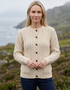 Aran Merino Wool Cable Knit Cardigan | Natural