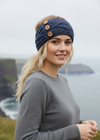 Women's Aran Button Headband | Ink