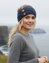 Women's Aran Button Headband | Ink