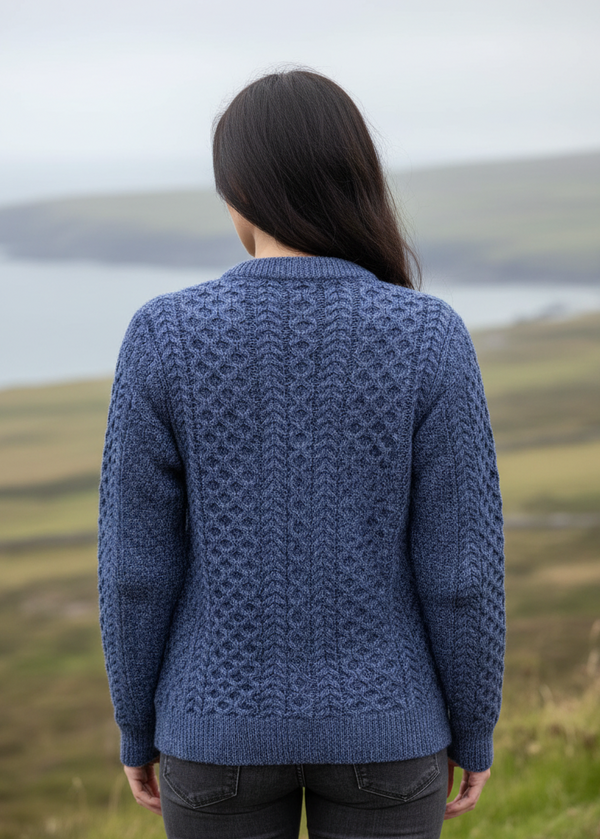 Blue Marl Cardigan - Back