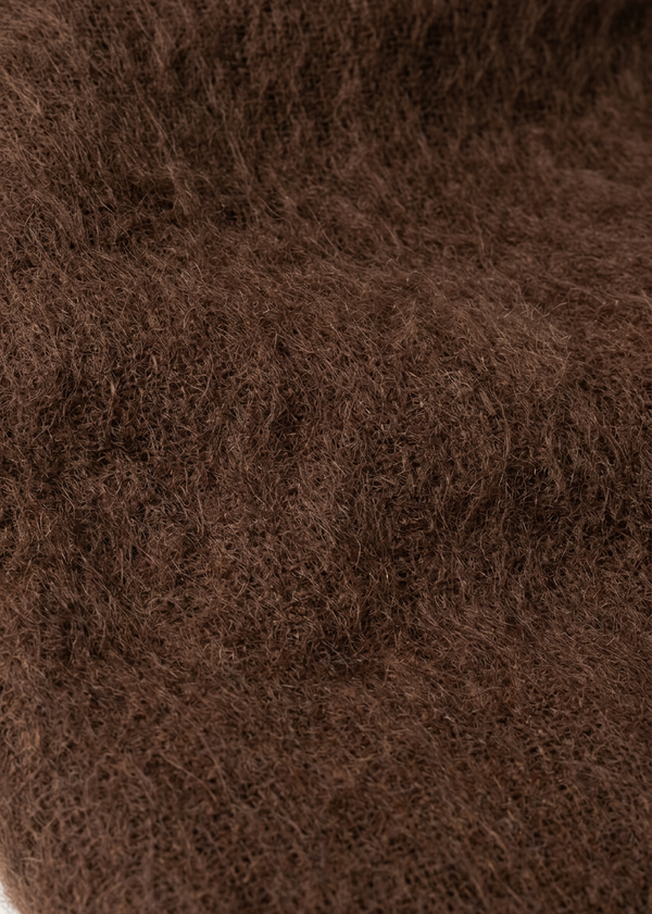 Brown mohair colour and texture detail