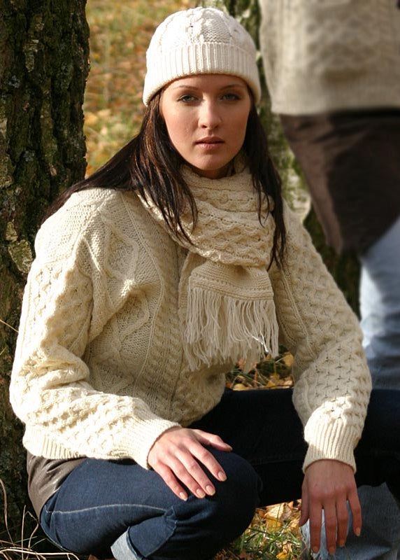 Inis Mor Unisex Aran Sweater - Traditional Irish Cable Knit