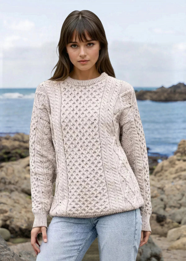 Aran Pure Wool Sweater | Oatmeal