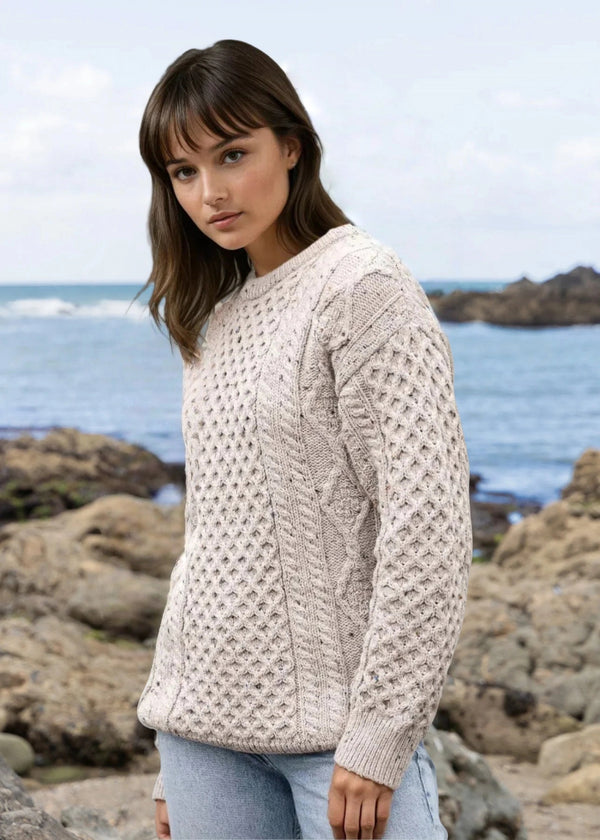 Aran Pure Wool Sweater | Oatmeal