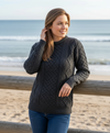 Unisex Pure Wool Aran Sweater | Charcoal