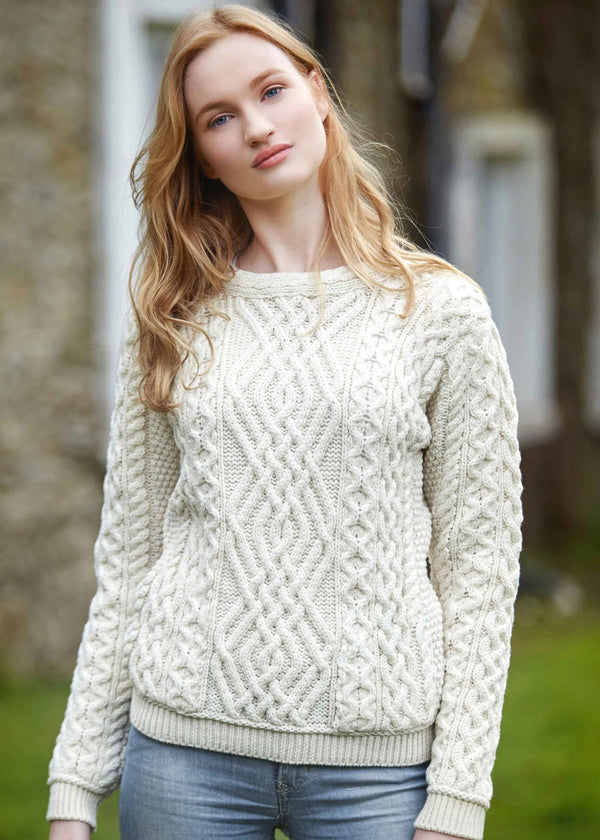 Aran Cable Knit Sweater | Natural